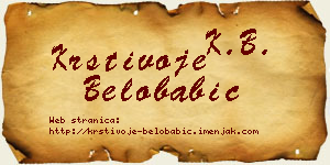 Krstivoje Belobabić vizit kartica